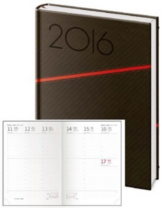 Diář 2016 - Texas A5 týdenní - černá/červená