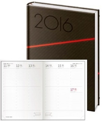 Diář 2016 - Texas B5 týdenní - černá/červená