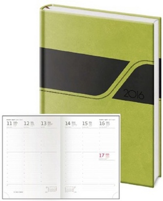 Diář 2016 - Wave A5 týdenní - zelená/černá