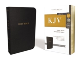 KJV, Deluxe Reference Bible, Giant Print, Leathersoft, Black, Red Letter Edition, Comfort Print