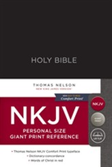 NKJV, Reference Bible, Personal Size Giant Print, Hardcover, Black, Red Letter Edition, Comfort Print