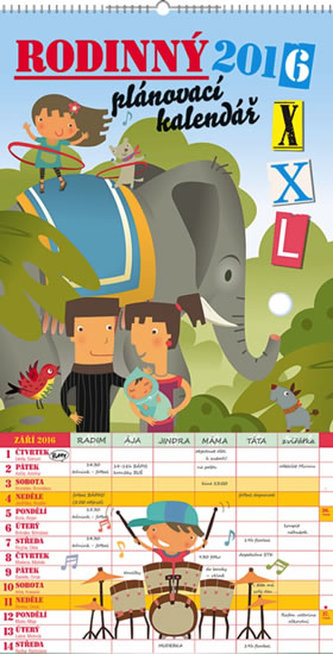 Rodinný plánovací XXL - nástěnný kalendář 2016