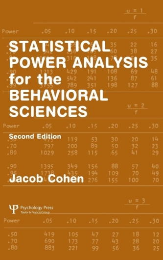 Statistical Power Analysis for the Behavioral Sciences