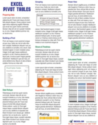 Excel Pivot Tables Laminated Tip Card