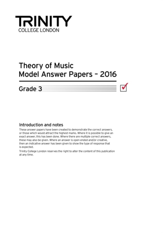 Theory of Music Model Answer Papers 2016 - Grade 3