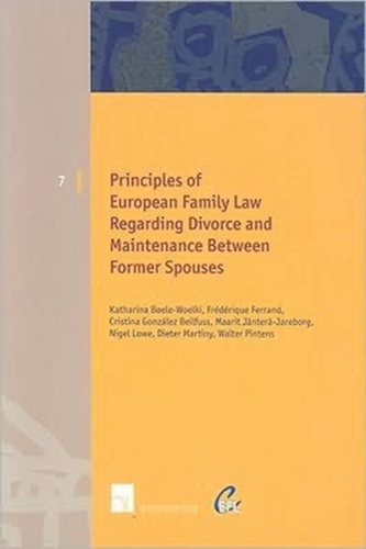 Principles of European Family Law Regarding Divorce and Maintenance Between Former Spouses