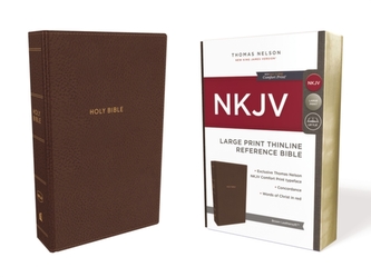 NKJV, Thinline Reference Bible, Large Print, Leathersoft, Brown, Red Letter Edition, Comfort Print NKJV, Thinline Reference Bible, Large Print, Leathersoft, Brown, Red Letter Edition, Comfort Print