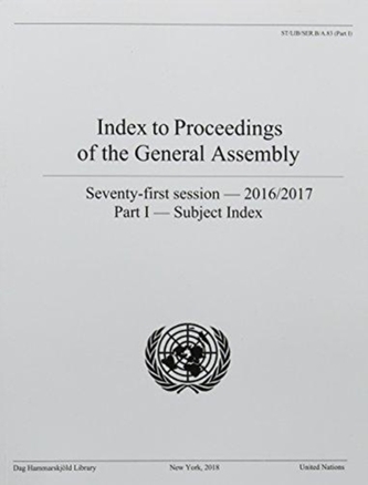 Index to proceedings of the General Assembly