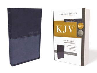 KJV, Value Thinline Bible, Compact, Leathersoft, Blue, Red Letter Edition, Comfort Print