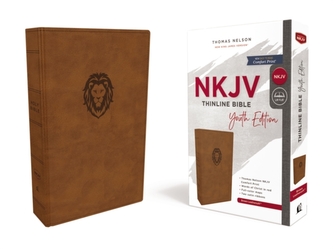 NKJV, Thinline Bible Youth Edition, Leathersoft, Brown, Red Letter Edition, Comfort Print