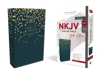 NKJV, Thinline Bible Youth Edition, Leathersoft, Blue, Red Letter Edition, Comfort Print NKJV, Thinline Bible Youth Edition, Leathersoft, Blue, Red Letter Edition, Comfort Print