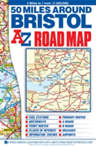 50 Miles Around Bristol Road Map