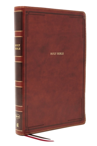 NKJV, Thinline Bible, Giant Print, Leathersoft, Brown, Red Letter, Comfort Print NKJV, Thinline Bible, Giant Print, Leathersoft, Brown, Red Letter, Comfort Print
