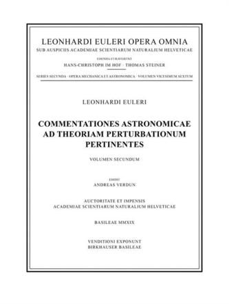 Commentationes astronomicae ad theoriam perturbationum pertinentes