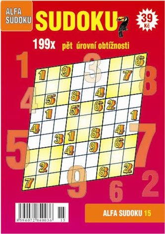 Sudoku 15 - 199x pět úrovní obtížnosti