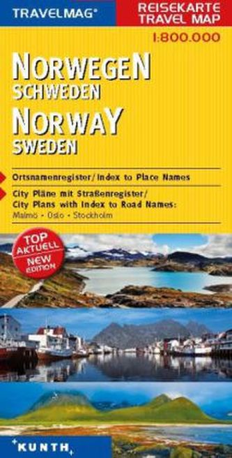 Travelmag KUNTH Reisekarte Norwegen, Schweden 1:800 000