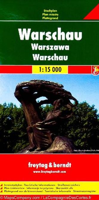 Varšava/Warsaw/Warschau 1:15 000 plán města