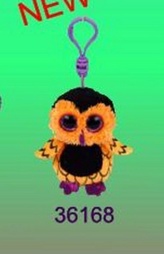 Plyš očka přívěšek sova oranžová Heloween