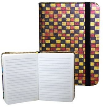 Zápisník s gumičkou 95x140 mm barevné kostičky A