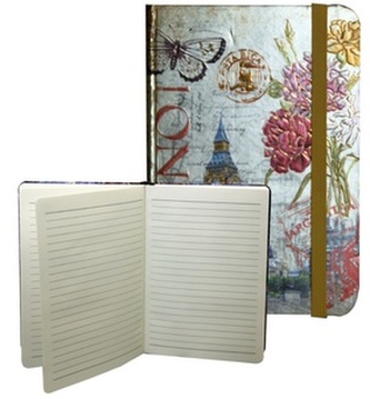 Zápisník s gumičkou A5 145x210 mm Londýn D