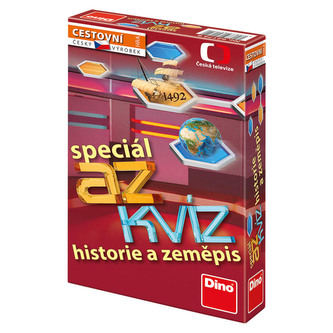 AZ kvíz Historie a zeměpis společenská hra cestovní v krabici 11x18x3,5cm
