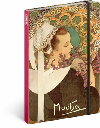 Notes - Alfons Mucha/Vřes, nelinkovaný, 13 x 21 cm