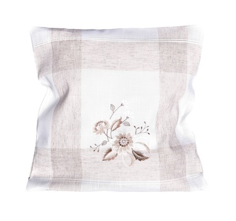 Návlek na polštář, Gazanie se lnem, bílo béžový, 40 x 40 cm