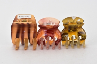 Skřipec do vlasů hnědý sada 3 ks