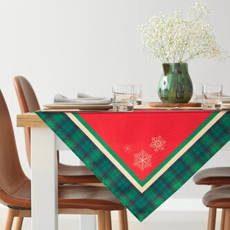 Vánoční ubrus na stůl STARS zelená/červená 85x85 cm Mybesthome