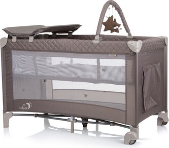 CHIPOLINO Cestovní postýlka s přebalovací podložkou Luna Macadamia