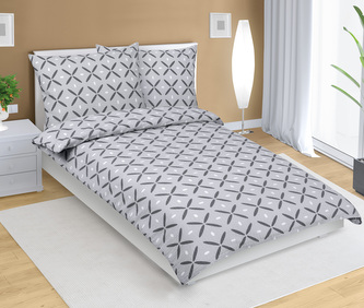 Povlečení krepové - Čtverec šedá - 140x220, 70x90 cm Povlečení krepové - Čtverec šedá - 140x220, 70x90 cm