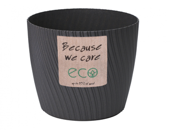 Obal na květník MIKA ECO WOOD plastový d23x20cm