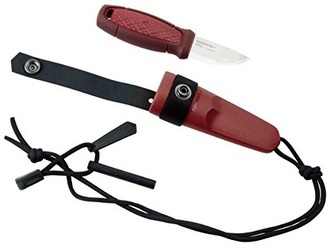 Morakniv 12630 Eldris Red nôž na krk 5,9 cm, červená, polymér, plastové puzdro, kresadlo