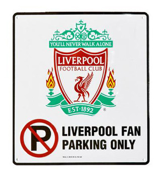 Cedule na zeď FC Liverpool: No parking (22 x 25 cm)