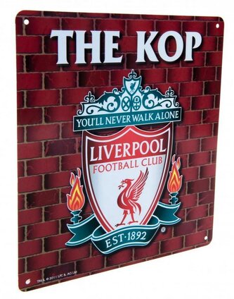 Cedule na zeď FC Liverpool: The Kop (23 x 25 cm)