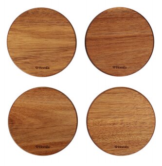 Sada | MOOKA | kulaté akátové podtácky 4 ks | 10x4cm | 893808 Homla