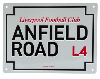 Cedule na zeď FC Liverpool: Anfield Road A4 (20 x 15 cm)