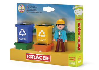 Igráček Trio Třídíme odpad - figurka s popelnicemi Igráček Trio Třídíme odpad - figurka s popelnicemi