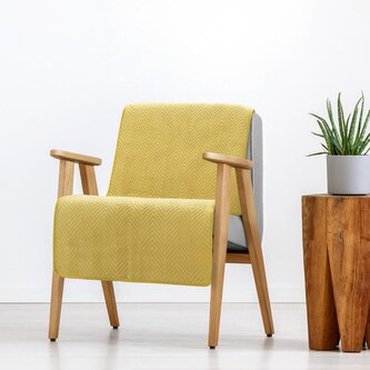 Přehoz na křeslo - sedačku SAMUEL mustard/hořčicová 70x160 cm Mybesthome