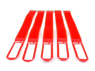 Gafer.pl Tie Strapsvázací pásky, 25x550mm, 5 ks, červené