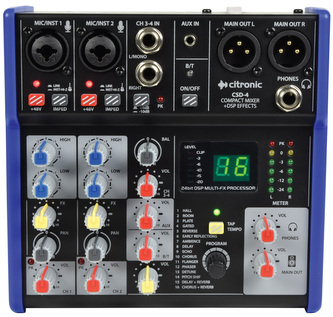 Citronic CSD-4 Kompaktní mixážní pult s Bluetooth a DSP Citronic CSD-4 Kompaktní mixážní pult s Bluetooth a DSP