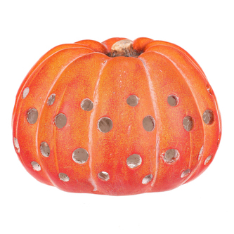Dýně velká kulatá s otvory - MgO keramika, barva oranžová.