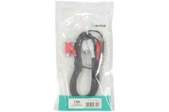 AV:link kabel 2x RCA samec - 2x slučovací RCA samec, 1.8m