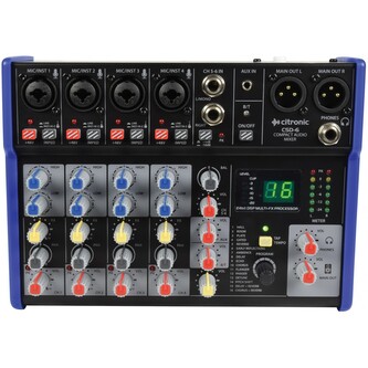 Citronic CSD-6 Kompaktní mixážní pult s Bluetooth a DSP Citronic CSD-6 Kompaktní mixážní pult s Bluetooth a DSP