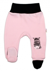 Baby Nellys Kojenecké polodupačky, růžové - Zebra, vel. 62; 62 (2-3m)