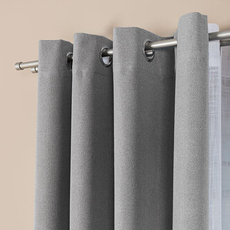 Dekorační zatemňující závěs SUPER BLACKOUT s kroužky šedá I. color 002 (cena za 1 kus) 140x250 cm  100% stínění Mybesthome