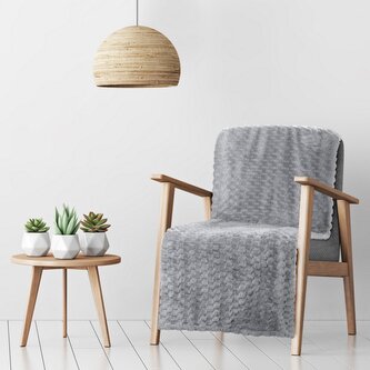 Přehoz na křeslo - sedačku FLANELA světle šedá 70x160 cm Mybesthome