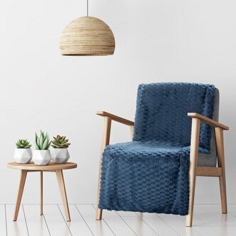 Přehoz na křeslo - sedačku FLANELA modrá 70x160 cm Mybesthome