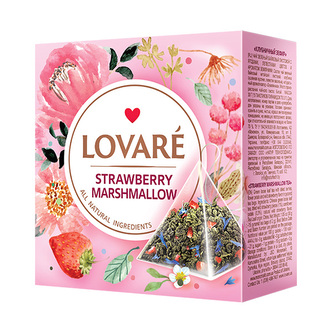 Lovaré Strawberry Marshmallow, zelený čaj (15 pyramid)