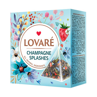 Lovaré Champagne Splashes, černý/zelený čaj (15 pyramid)